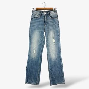 BAYEAS Super High Rise Bootcut Jeans Size 25 Retro Medium Wash Distressed Casual